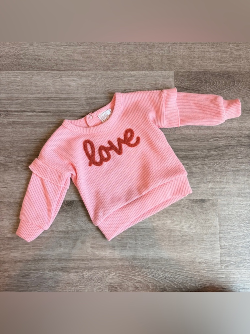 Just Lizzy baby girls pink Love knit sweater